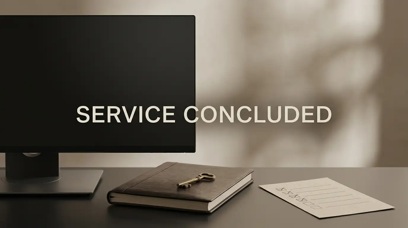 Editorial illustration representing a closed online casino service and a UK review checklist